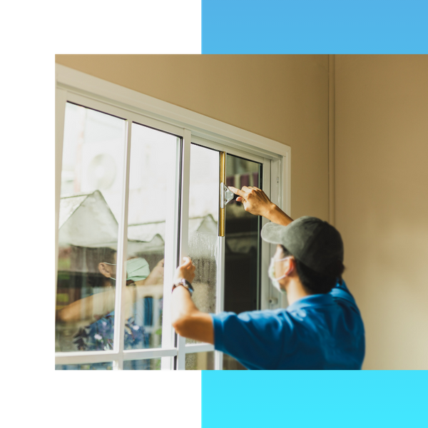 Person repairing a window