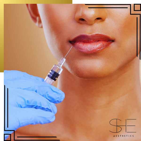 woman getting injection in lips woman getting injection in lips