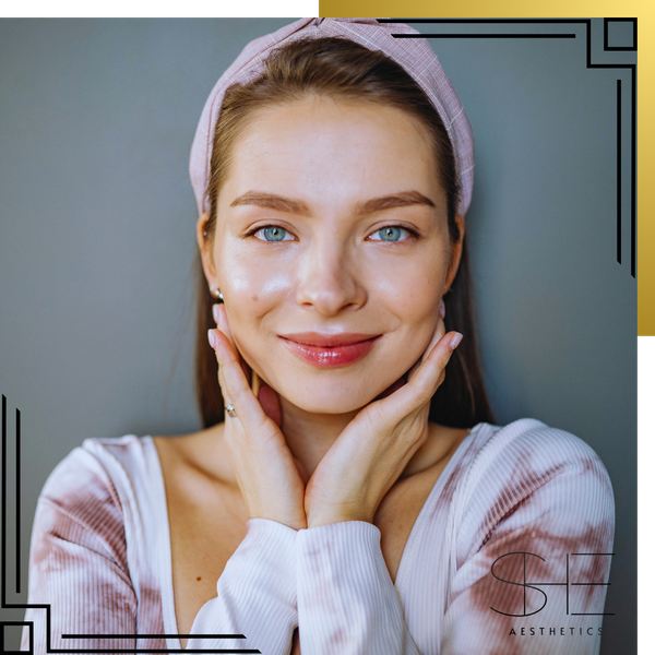 smiling woman with glowing skin smiling woman with glowing skin