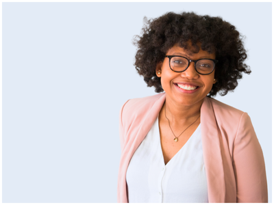 happy woman with glasses 