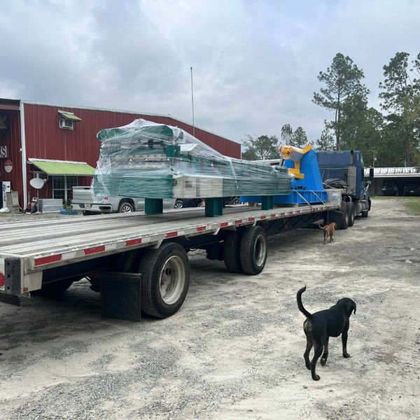 machinery loaded on truck