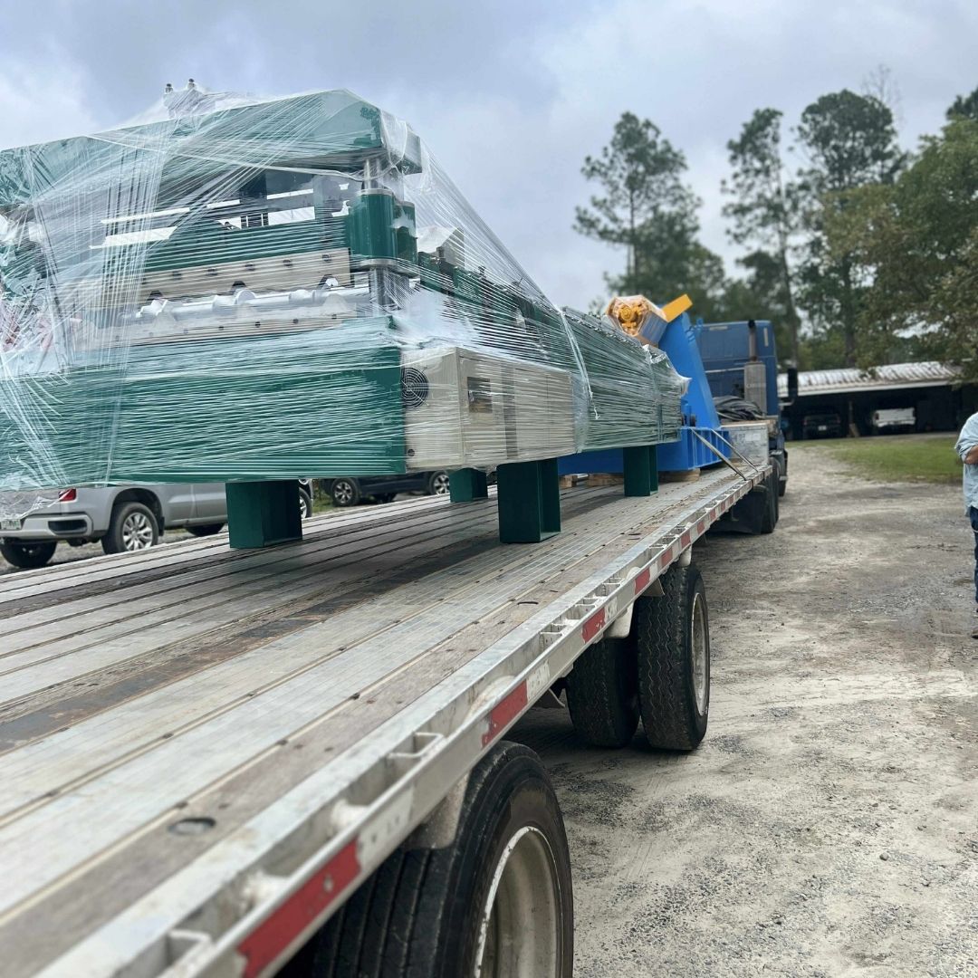 machinery loaded for delivery 