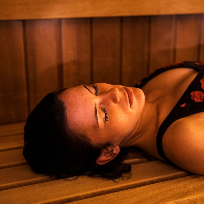 Image of a woman in a sauna