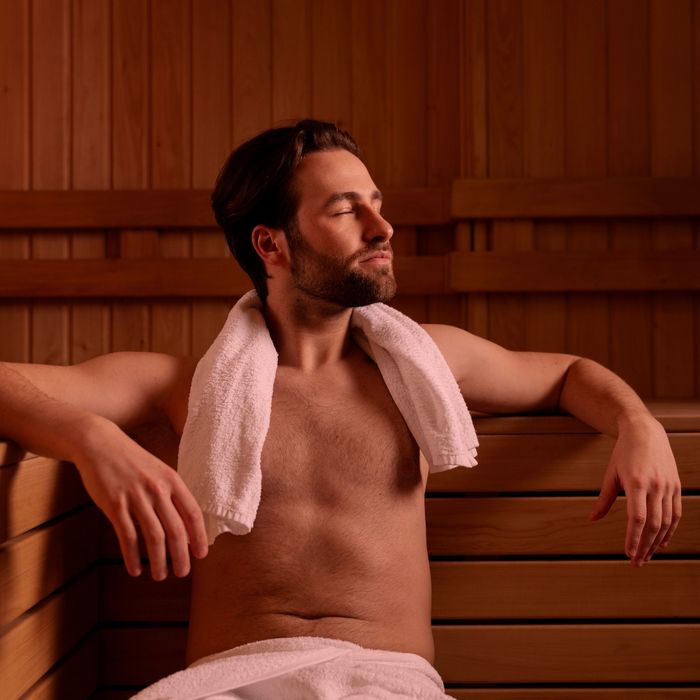 Image of a man in a sauna