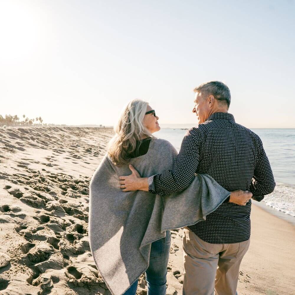 couple walking on beach