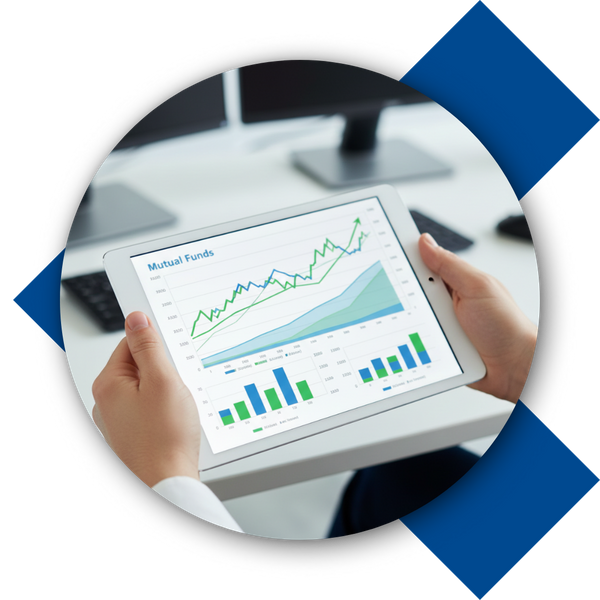 Mutual fund graph on a tablet