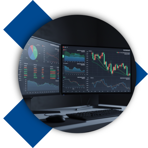 Watching stock market movement on computers