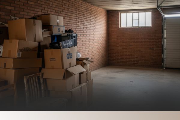 junk sitting in a garage