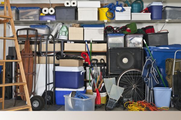 garage full of junk that needs to be removed