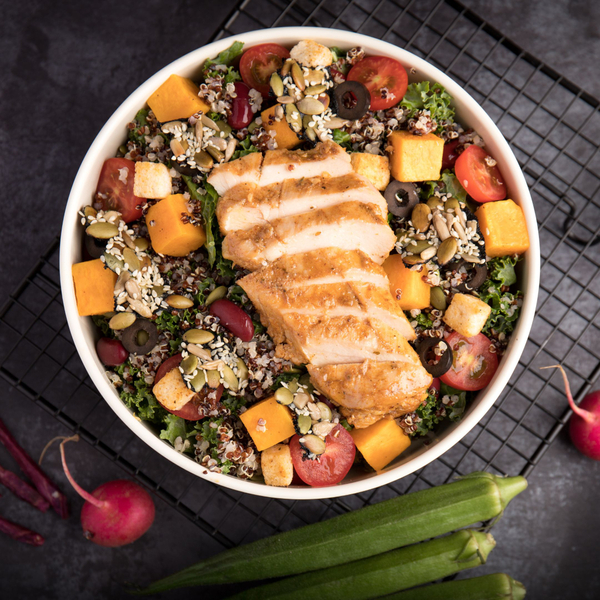 Bowl of food by a catering company