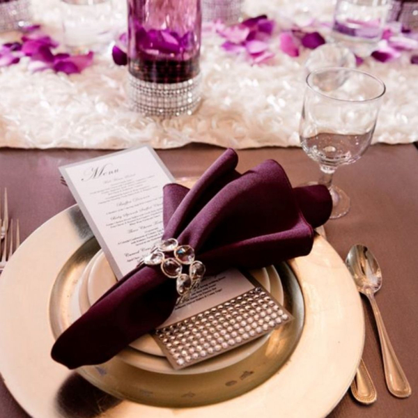 place setting for catered wedding