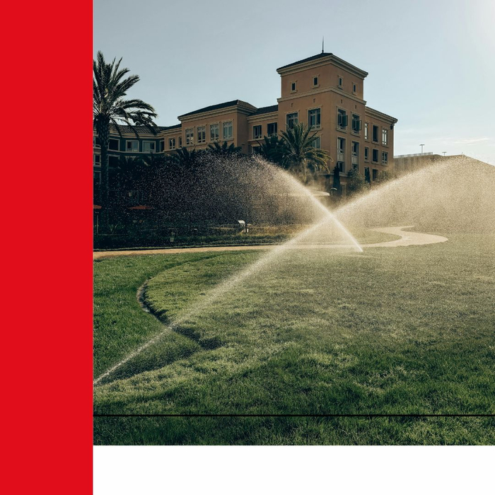 Commercial building with sprinklers