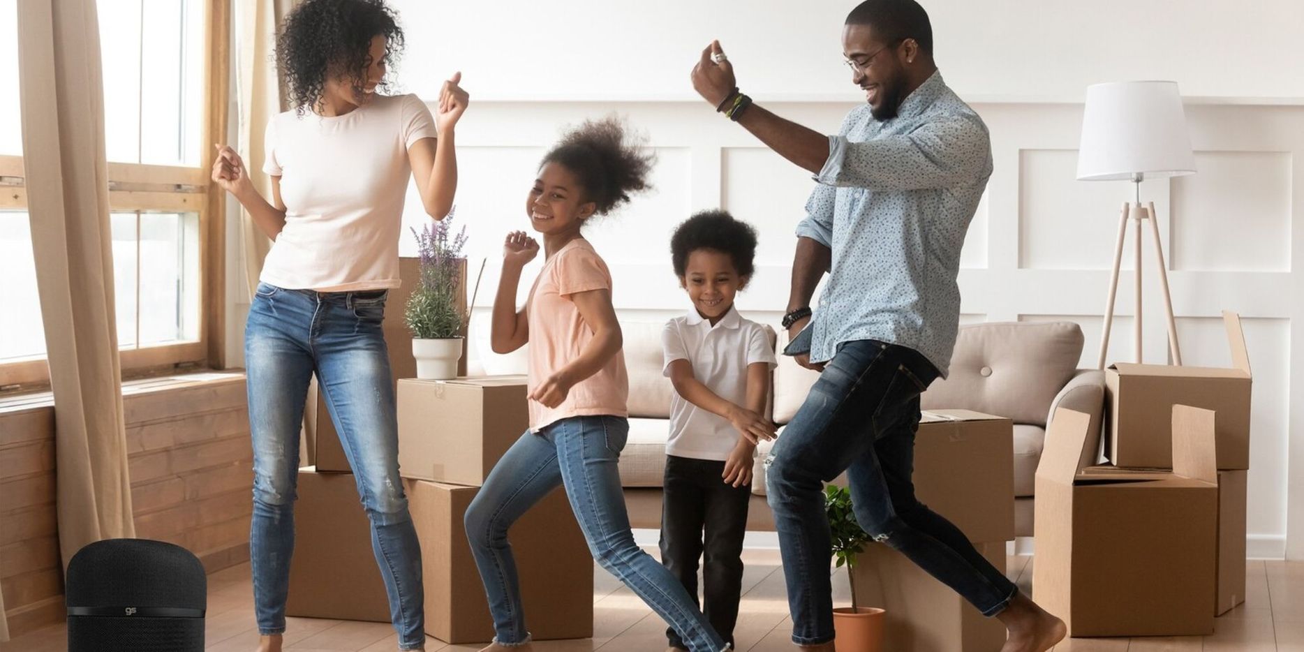 family happy with moving