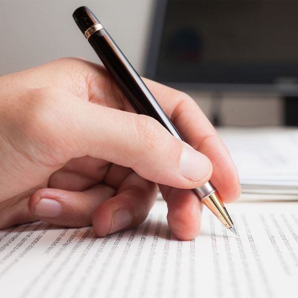 closeup of someone writing