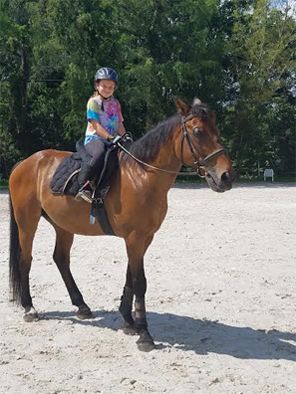girl with a horse, looking at camera girl with a horse, looking at camera