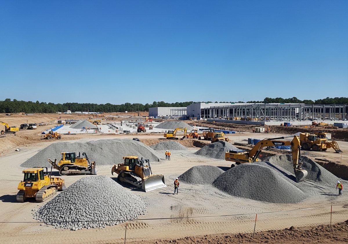 Construction Site with Heavy Machinery