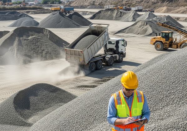 Aggregate Material Stockpile at Quarry
