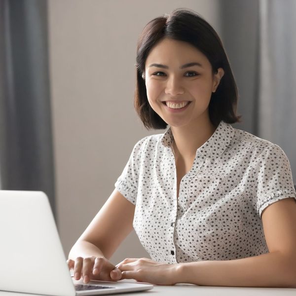 young woman at laptop