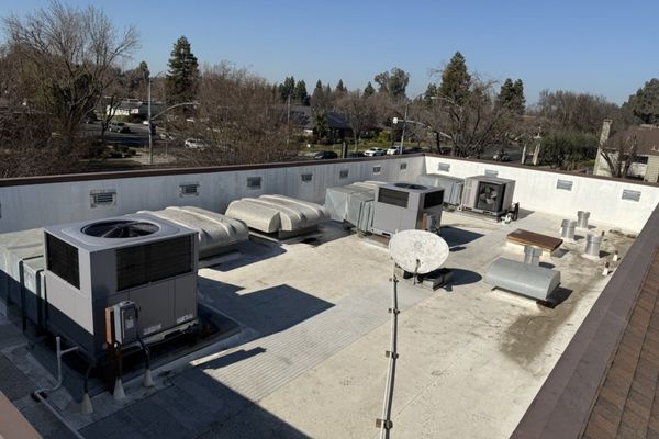 hvac systems on the top of a roof