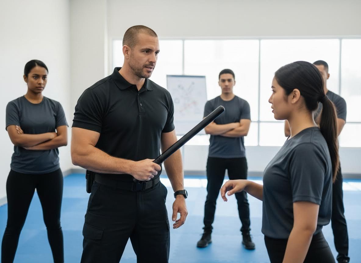 Security Training: Instructor Demonstrating Baton Use