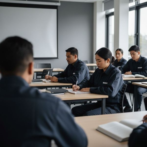 group of students in security guard class