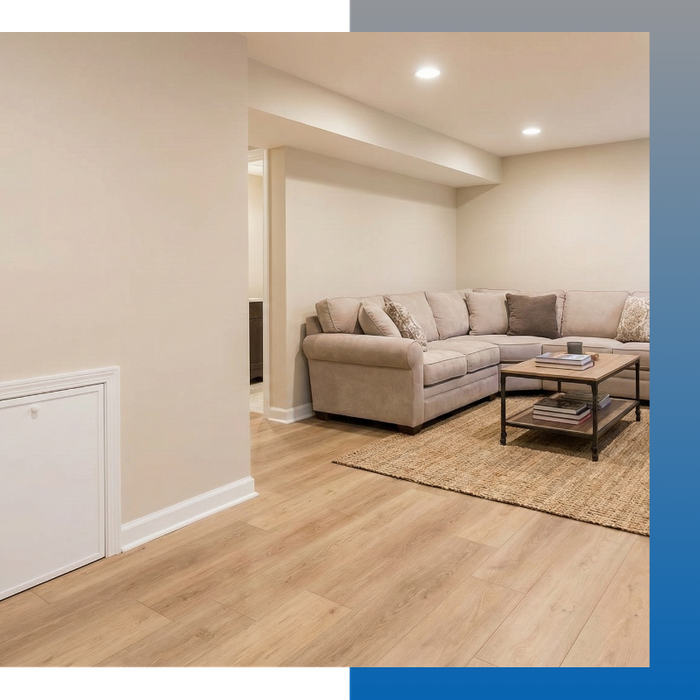 basement with visible sump pump access panel