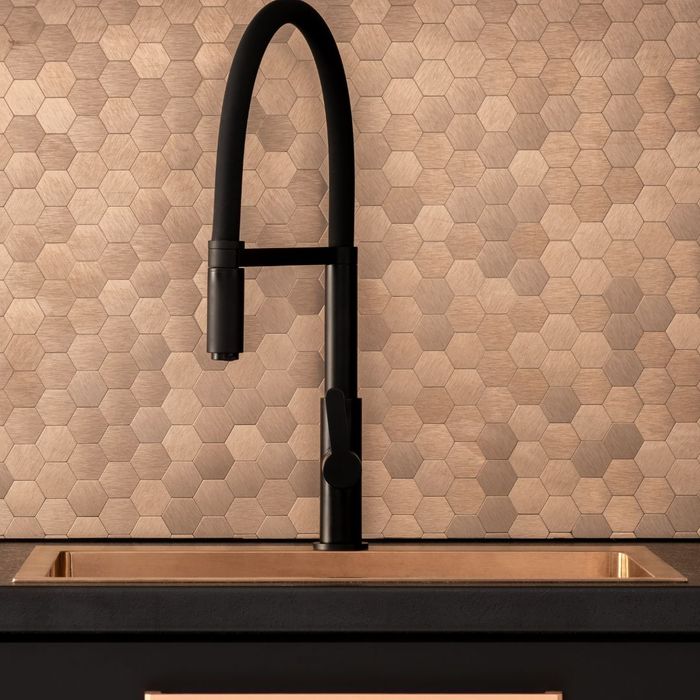 modern black and copper sink