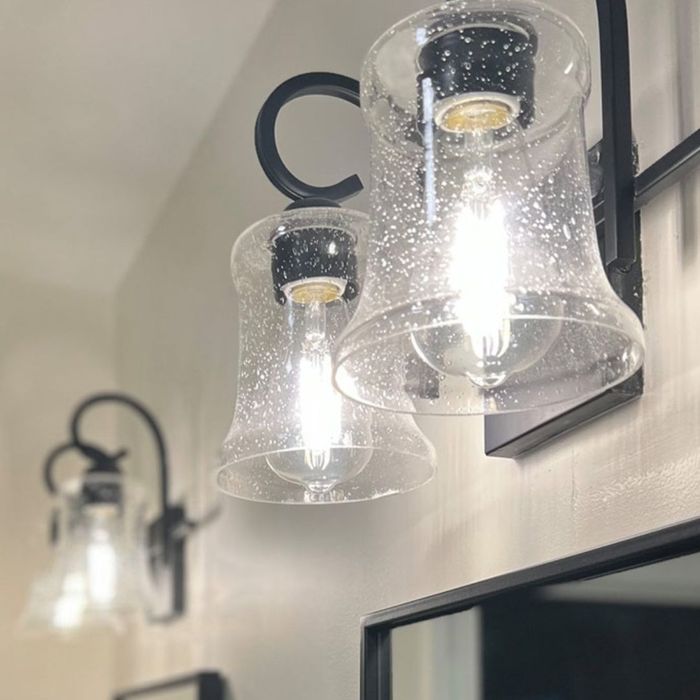 new black metal and clear glass pendant lights