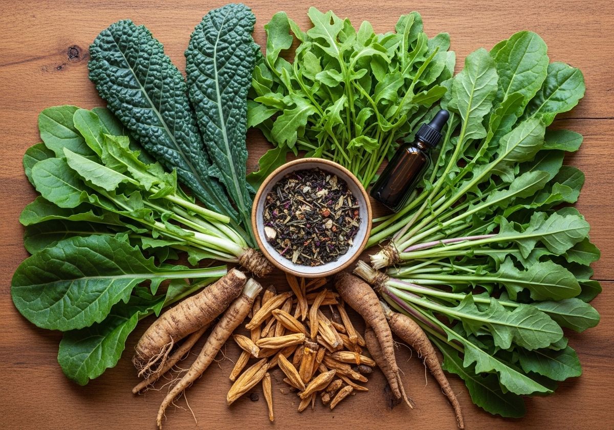 Dandelion Greens and Roots Still Life