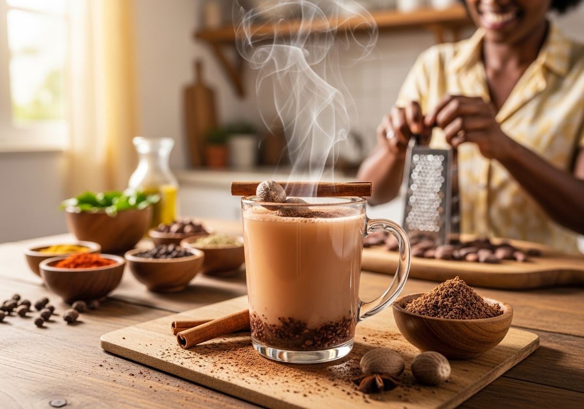 Steaming Cup of Chai with Spices