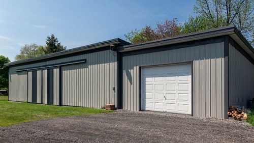 image of a completed post frame barn