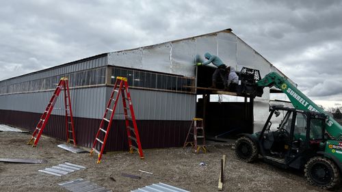 image of post barn construction