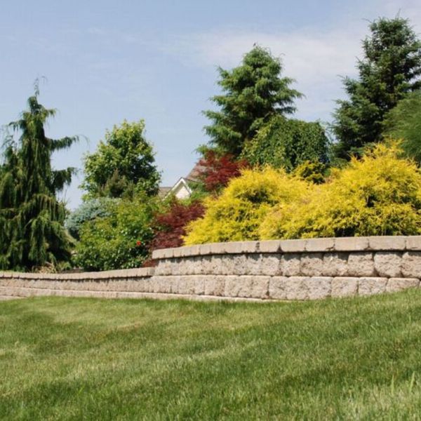 landscape with retaining wall