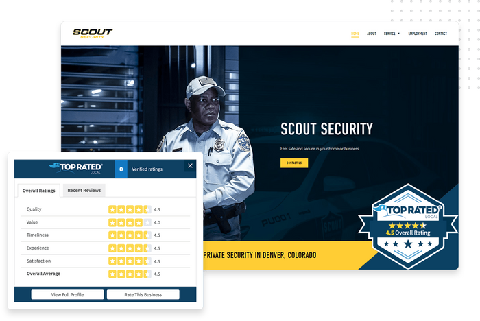 Top Rated Local® trust badge security website