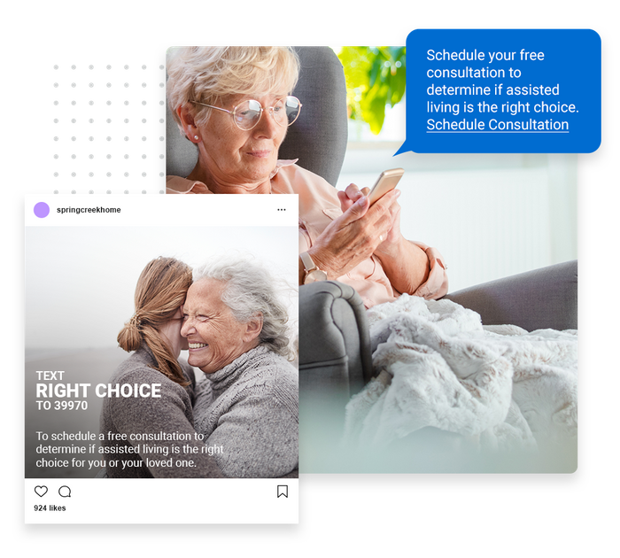 Assisted living text message marketing