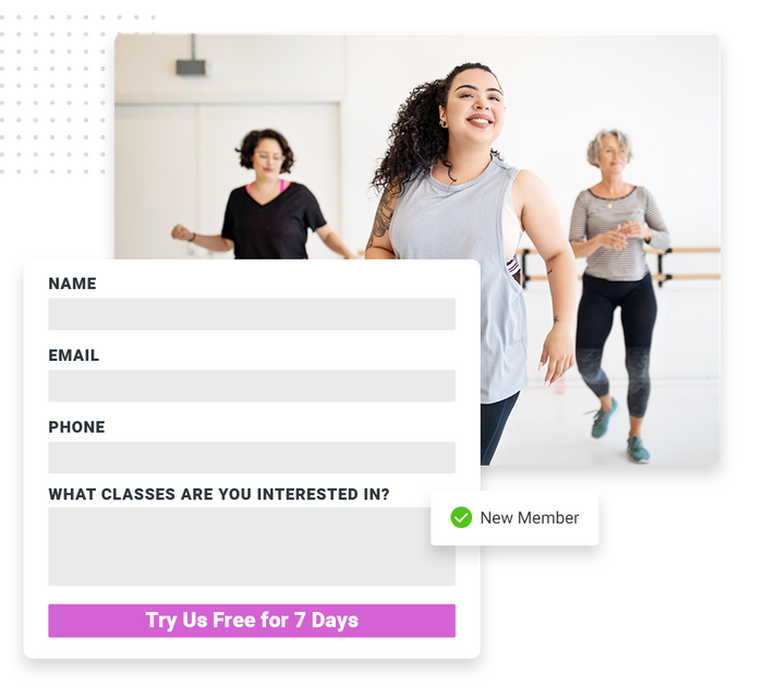 Dance studio website forms