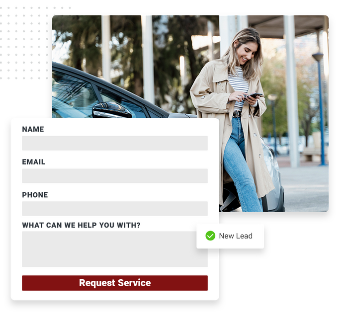 Auto shop website forms