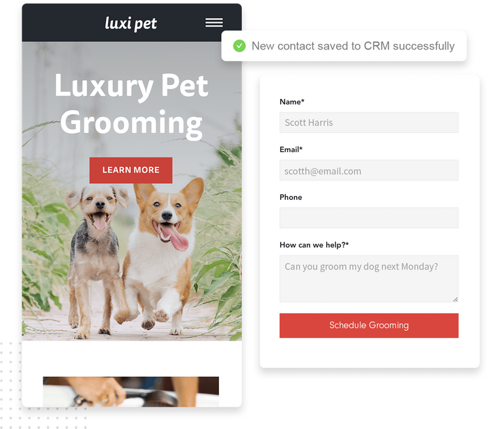 Mobile pet groomer website