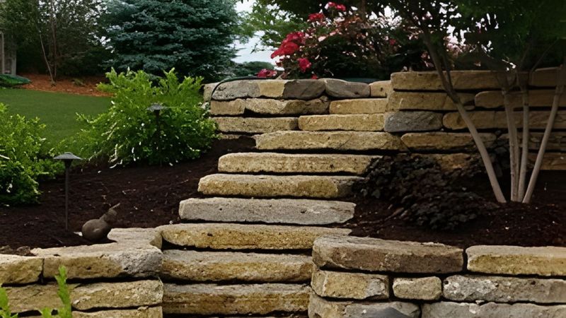 Retaining wall. Retaining wall.