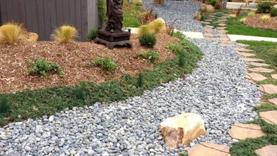image of a river rock path