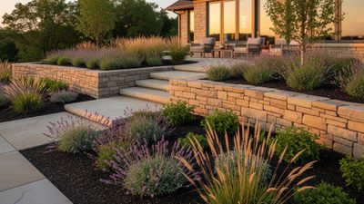 A professional stock image of a beautiful, drought-resistant landscape in Missouri.
