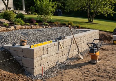 Retaining Wall Under Construction