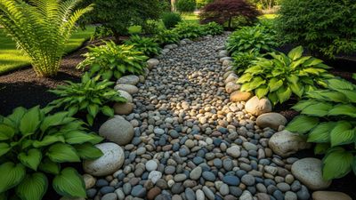 river rock garden path