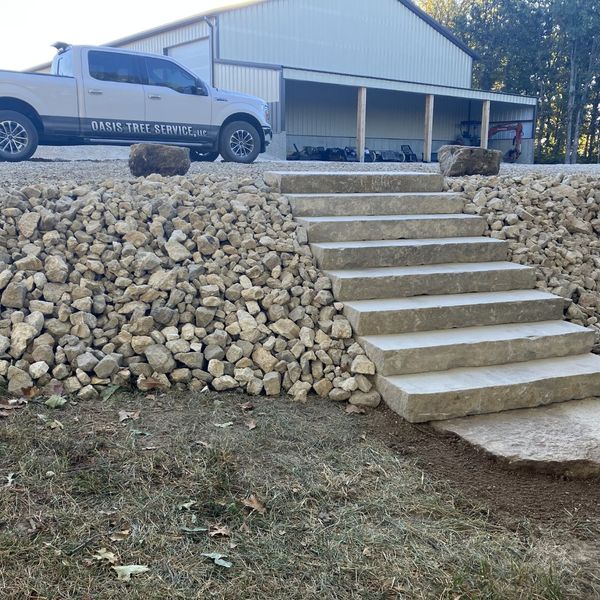 river rock on a hill