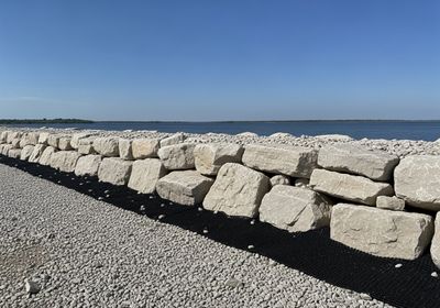Rock Barrier on Lake Shore
