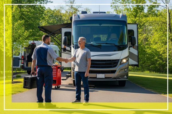 RV technician meeting someone for mobile RV services