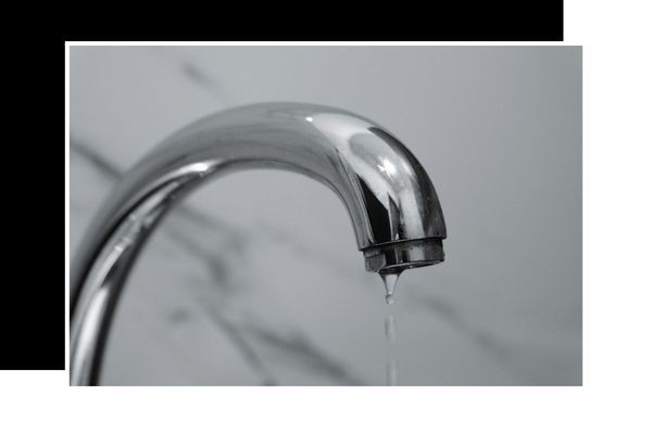 Water dripping from faucet