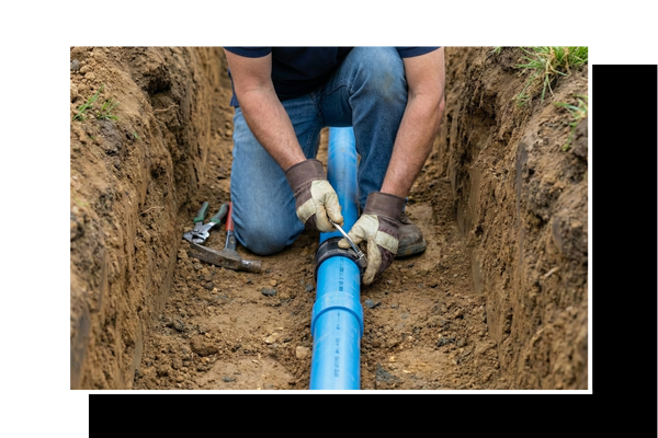 installing a plumbing pipe