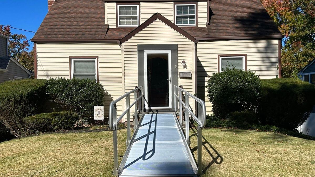 wheelchair ramp in front of house