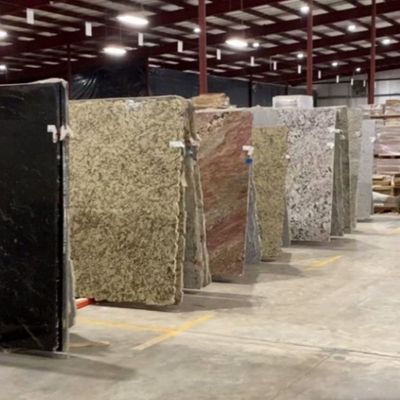 rows of large granite slabs